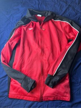 Speedo Red and Black Full-Zip Women’s Athletic Jacket